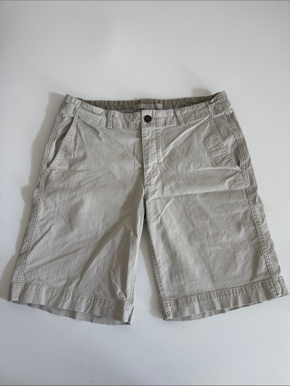 Nautica Modern Classic Light Beige Flat Front Chino Shorts
